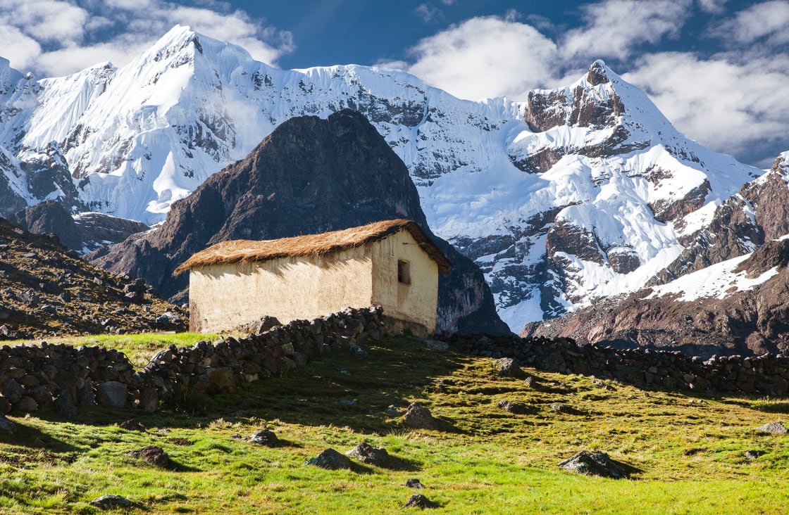 Ancient ruins of Machu Picchu high in the mountains